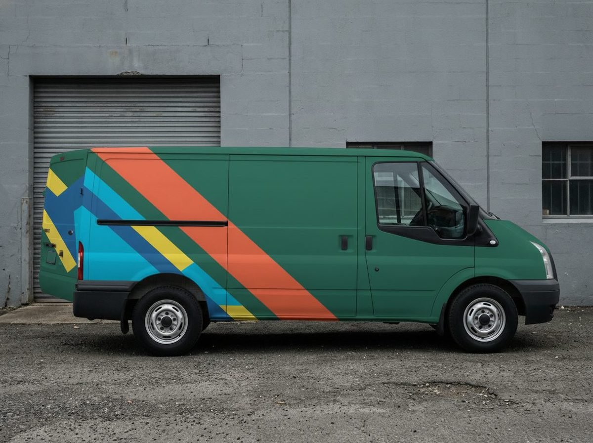 Design draft: full wrap for a cargo van (visualization)