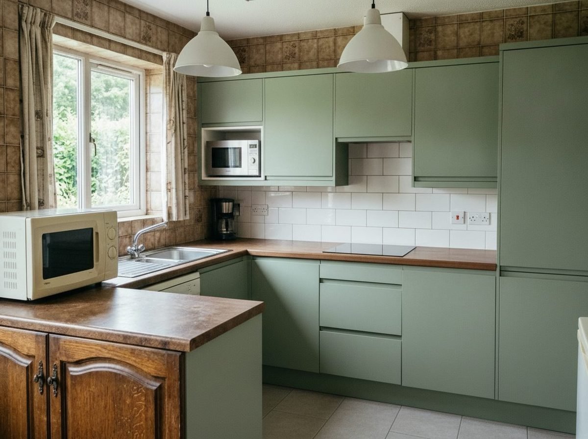 Kitchen plan "Sage" - handleless fitted kitchen (visualization)
