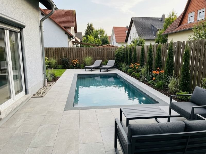 After: Yard with new pool (visualization)